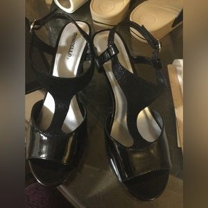MARABELLA womens black high heels shoes size 11w